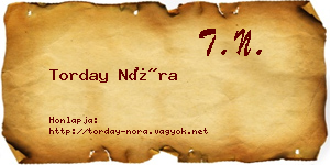 Torday Nóra névjegykártya