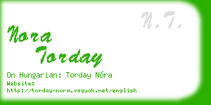 nora torday business card